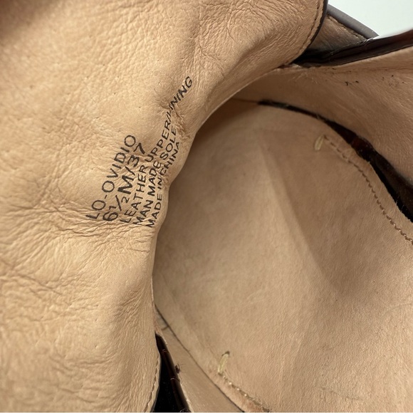 Louise Et Cie Ovidio Loafer Elegant Brown Croc Embossed Block Heel Loafers SZ6.5 - Picture 10 of 17